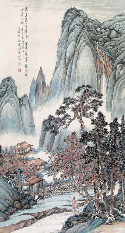 吴观岱 壬戌（1922年）作 秋景山水 中堂